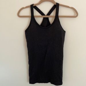Lululemon fitted ribbed tank (ebb to street) in dark gray